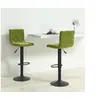 Image de Tabourets de bar lot de 2 vert clair velours