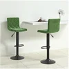 Image de Lot de 2 Tabourets de Bar, Chaise de Pub, Siège de Bistrot, Meuble de Salle à Manger Cuisine Salon Maison Intérieur, Vert Foncé Velours