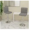 Image de Tabourets de bar lot de 2 gris clair tissu334239
