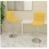 Image de Tabourets de bar lot de 2 jaune moutarde tissu