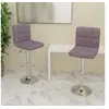 Image de Tabourets de bar lot de 2 taupe tissu