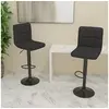 Image de Tabourets de bar lot de 2 noir tissu