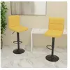 Image de Tabourets de bar lot de 2 jaune moutarde tissu