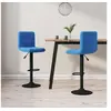 Image de Tabourets de bar lot de 2 bleu velours