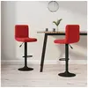 Image de Lot de 2 Tabourets de Bar, Chaise de Pub, Siège de Bistrot, Meuble de Salle à Manger Cuisine Salon Maison Intérieur, Rouge Bordeaux Velours