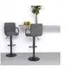Image de Tabourets de bar lot de 2 gris clair tissu