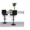 Image de Tabourets de bar lot de 2 noir tissu