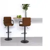 Image de Tabourets de bar lot de 2 marron velours334657