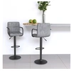 Image de Tabourets de bar lot de 2 gris clair velours