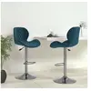 Image de Lot de 2 Tabourets de Bar, Chaise de Pub, Siège de Bistrot, Meuble de Salle à Manger Cuisine Salon Maison Intérieur, Bleu Velours 334915