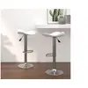 Image de Tabourets de bar lot de 2 blanc acier chromé et cuir artificiel