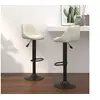Image de Tabourets de bar lot de 2 crème velours