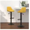 Image de Tabourets de bar lot de 2 jaune moutarde velours335356