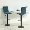 Image de Tabourets de bar lot de 2 bleu velours335767