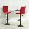 Image de Tabourets de bar lot de 2 rouge bordeaux velours335769