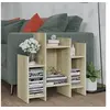 Image de Armoire Latérale, Table d'Appoint avec 6 Etagères, Meuble de Rangement, Organisateur de Salon, Moderne, Chêne Sonoma Bois d'Ingénierie