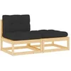 Image de 2-delige Loungeset met kussens massief grenenhout807294