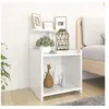 Image de Table de Chevet, Armoire de Nuit avec 3 Etagères, Armoire de Lit avec Rangement, Meuble de Chambre, Scandinave, Blanc Bois d'Ingénierie