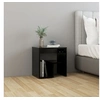 Image de Table de chevet noir 40x30x40 cm bois d ingénierie