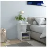 Image de Tables de chevet 2pcs Blanc brillant 35x35x55cm bois ingénierie