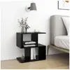Image de Table de chevet noir 50x30x51,5 cm bois d ingénierie