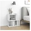 Image de Tables de chevet 2 pcs blanc brillant bois d ingénierie