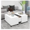 Image de Table basse blanc 75x75x38 cm bois d ingénierie
