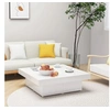 Image de Table basse blanc brillant 90x90x28 cm bois d ingénierie