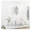 Image de Miroir mural avec lampes LED, Carré Verre
