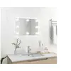 Image de Miroir Mural avec Lampes LED Rectangulaire Miroir de Dressing Miroir de Maquillage Chambre à Coucher Salle de Bain 3078637
