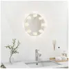 Image de Miroir Mural sans Cadre avec Lampes LED Rond Miroir de Dressing Miroir de Maquillage Chambre à Coucher Salle de Bain 3078646