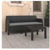 Image de Salon de jardin 2 pcs avec coussins PP Rotin Anthracite