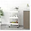 Image de Chariot de cuisine 3 niveaux Blanc 42x35x85 cm Fer et ABS