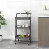 Image de Chariot de cuisine 3 niveaux Gris 42x35x85 cm Fer et ABS