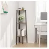 Image de Etagère d angle 3 niveaux Marron foncé et noir 45,5x31,5x120 cm