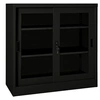 Image de Armoire à portes coulissantes Noir 90x40x90 cm Acier
