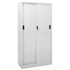 Image de Armoire à bureau porte coulissante Gris clair 90x40x180cm Acier