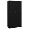 Image de Armoire de bureau avec porte coulissante Noir 90x40x180cm Acier