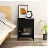 Image de Table de chevet Noir 40x30x54,5 cm Acier et verre336052
