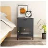 Image de Table de chevet Anthracite 40x30x54,5 cm Acier et verre