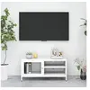 Image de Meuble TV Blanc 90x30x44 cm Acier et verre336056