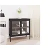 Image de Buffet Noir 70x35x70 cm Acier et verre336064
