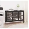 Image de Buffet Noir 105x35x70 cm Acier et verre336067