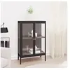 Image de Buffet Noir 75x35x105 cm Acier et verre336070