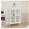 Image de Buffet Blanc 75x35x105 cm Acier et verre