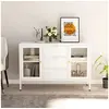 Image de Buffet Blanc 105x35x70 cm Acier et verre trempé336077