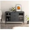 Image de Dressoir 105x35x70 cm staal en gehard glas antracietkleurig336078