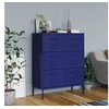 Image de Armoire à tiroirs Bleu marine 80x35x101,5 cm Acier