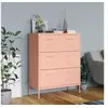 Image de Armoire à tiroirs Rose 80x35x101,5 cm Acier