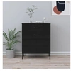 Image de Commode Noir 80x35x101,5 cm Acier